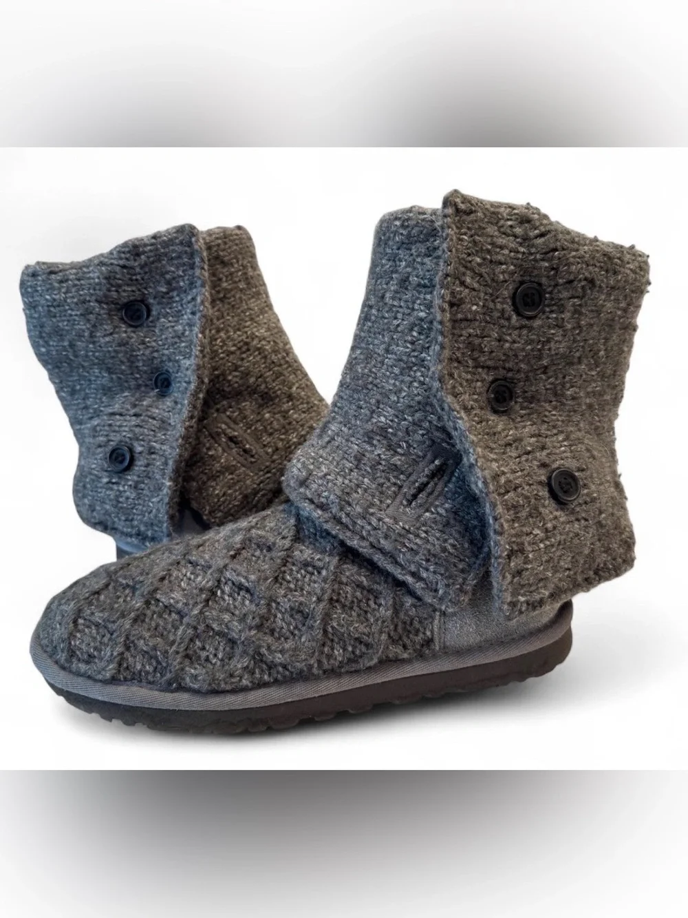 UGG Classic Cardy Lattice Knit Gray Convertible Boots Women’s 6